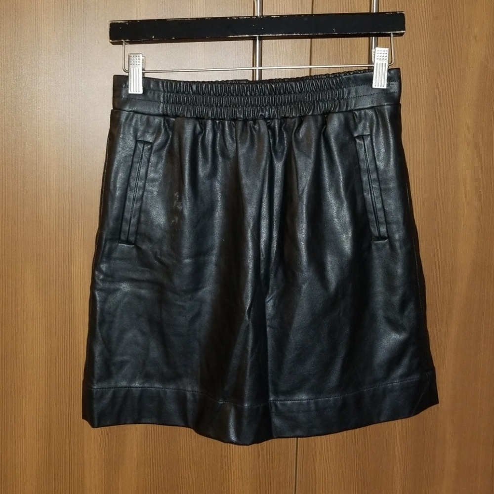 LOFT Faux Leather Mini Skirt
